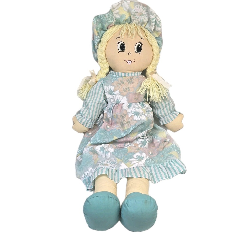 Vintage Rag Doll Yarn Hair 28‎ Inches Floral Dress Kids Of America EUC